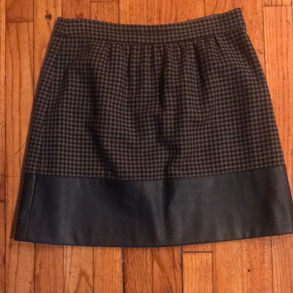 Jcrew wool and leather skirt